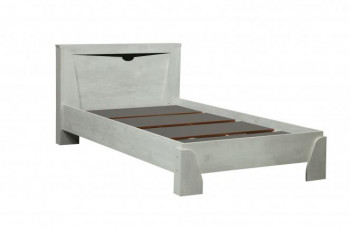 Кровать одинарная 33.07 с настилом "Лючия" (ш. 900)/(бетон пайн белый / венге / белый) в Каргате - kargat.mebel54.com | фото