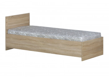 Кровать одинарная 800-2 без матраса (прямые спинки) Дуб Сонома в Каргате - kargat.mebel54.com | фото