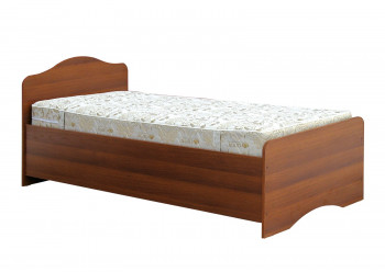 Кровать одинарная 900-1 без матраса (круглые спинки) Орех Таволато в Каргате - kargat.mebel54.com | фото