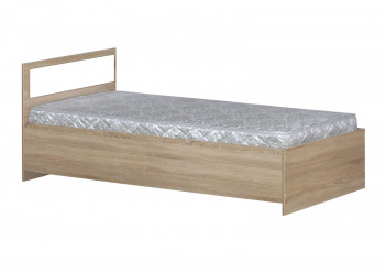 Кровать одинарная 900-2 без матраса (прямые спинки) Дуб Сонома в Каргате - kargat.mebel54.com | фото