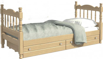Кровать одинарная Аленка из массива сосны 800*1890 Сосна в Каргате - kargat.mebel54.com | фото