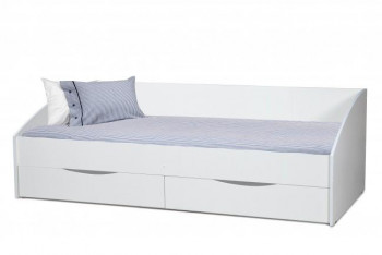 Кровать одинарная "Фея - 3" (симметричная) New/(белый / белый / ДВПО: белый) в Каргате - kargat.mebel54.com | фото