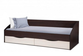 Кровать одинарная "Фея - 3" (симметричная) New (венге / вудлайн кремовый / ДВПО: белый) в Каргате - kargat.mebel54.com | фото
