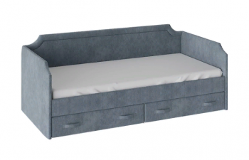 Кровать с мягкой обивкой и ящиками «Кантри» Тип 1 (900) (Замша синяя) в Каргате - kargat.mebel54.com | фото