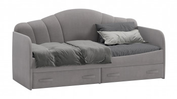 Кровать с мягкой спинкой и ящиками «Сабрина» 900 Светло-серый в Каргате - kargat.mebel54.com | фото