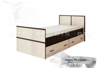 Кровать Сакура с настилом и ящиками 0,9 (Венге/Лоредо) в Каргате - kargat.mebel54.com | фото