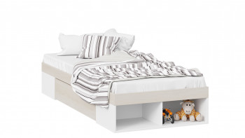 Кровать «Сканди» с ящиком Дуб Гарден/Белый в Каргате - kargat.mebel54.com | фото