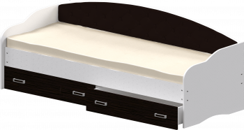 Кровать Софа-7 с мягкой спинкой (800х1900) Белый/Венге в Каргате - kargat.mebel54.com | фото