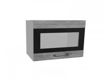 Лофт ПГСФ 500 шкаф верхний горизонтальный со стеклом и фотопечатью (Дуб майский/корпус Серый) в Каргате - kargat.mebel54.com | фото