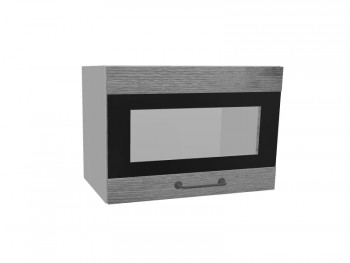 Лофт ПГСФ 500 шкаф верхний горизонтальный со стеклом и фотопечатью (Дуб цикорий/корпус Серый) в Каргате - kargat.mebel54.com | фото