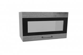 Лофт ПГСФ 600 шкаф верхний горизонтальный со стеклом и фотопечатью (Дуб цикорий/корпус Серый) в Каргате - kargat.mebel54.com | фото