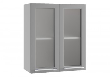 Лофт ПС 600 шкаф верхний со стеклом (Штукатурка серая/корпус Серый) в Каргате - kargat.mebel54.com | фото