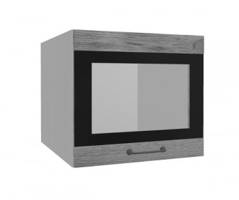 Лофт ВПГСФ 500 шкаф верхний горизонтальный со стеклом высокий с фотопечатью (Дуб цикорий/корпус Серый) в Каргате - kargat.mebel54.com | фото