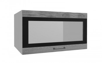 Лофт ВПГСФ 800 шкаф верхний горизонтальный со стеклом высокий с фотопечатью (Дуб цикорий/корпус Серый) в Каргате - kargat.mebel54.com | фото