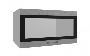 Лофт ВПГСФ 800 шкаф верхний горизонтальный со стеклом высокий с фотопечатью (Штукатурка серая/корпус Серый) в Каргате - kargat.mebel54.com | фото