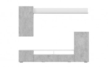 Мебель для гостиной МГС 4 (Белый/Цемент светлый) в Каргате - kargat.mebel54.com | фото