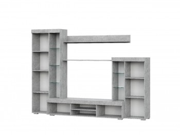 Мебель для гостиной МГС 5 Цемент светлый / Белый в Каргате - kargat.mebel54.com | фото