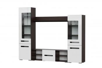 Мебель для гостиной МГС 6 (Исполнение 1/Венге/Белый глянец) в Каргате - kargat.mebel54.com | фото