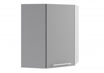 Монца ВПУ 550 Шкаф верхний угловой высокий (Белый софт/корпус Серый) в Каргате - kargat.mebel54.com | фото