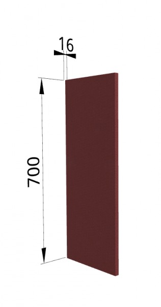 Панель торцевая П Квадро (для шкафа верхнего) Красная кожа в Каргате - kargat.mebel54.com | фото