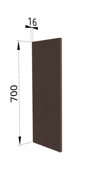 Панель торцевая П Квадро (для шкафа верхнего) Шоколад кожа в Каргате - kargat.mebel54.com | фото