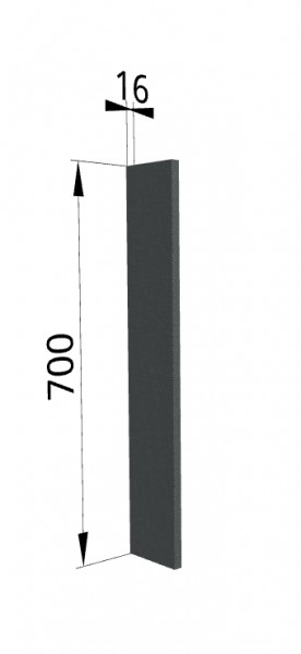 Панель торцевая ПТ 400 Квадро (для шкафа торцевого верхнего) Железо в Каргате - kargat.mebel54.com | фото