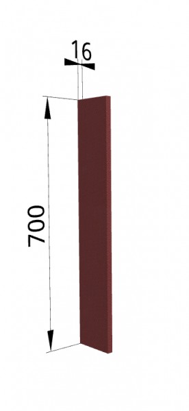Панель торцевая ПТ 400 Квадро (для шкафа торцевого верхнего) Красная кожа в Каргате - kargat.mebel54.com | фото