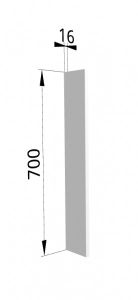 Панель торцевая ПТ 400 Ройс (для шкафа торцевого верхнего) Белый софт в Каргате - kargat.mebel54.com | фото