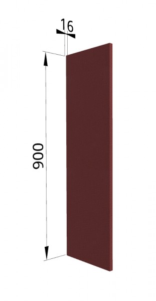 Панель торцевая ВП Квадро (для шкафа верхнего высокого) Красная кожа в Каргате - kargat.mebel54.com | фото
