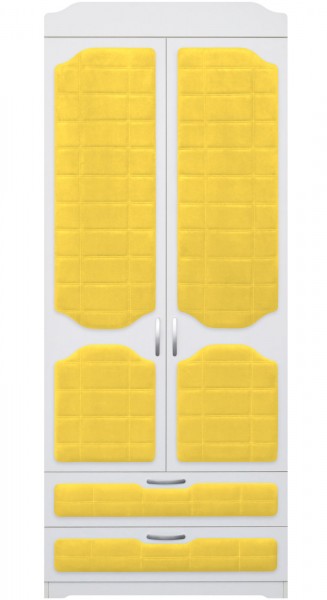 Шкаф 2-х створчатый с ящиками серии Спорт 74 Жёлтый в Каргате - kargat.mebel54.com | фото