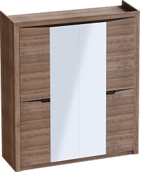 Шкаф четырехдверный Соренто с комплектом полок (3 шт)Дуб стирлинг/Кофе структурный матовый в Каргате - kargat.mebel54.com | фото