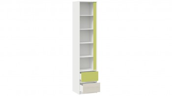 Шкаф для белья комбинированный «Сканди» Дуб Гарден/Белый/Зеленый в Каргате - kargat.mebel54.com | фото