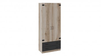 Шкаф для одежды комбинированный «Окланд» (Фон Черный/Дуб Делано) в Каргате - kargat.mebel54.com | фото