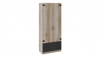 Шкаф для одежды комбинированный «Окланд» (Фон Черный/Дуб Делано) Распродажа в Каргате - kargat.mebel54.com | фото