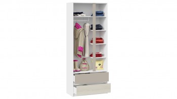 Шкаф для одежды комбинированный «Сканди» Дуб Гарден/Белый/Глиняный серый в Каргате - kargat.mebel54.com | фото