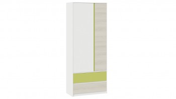 Шкаф для одежды комбинированный «Сканди» Дуб Гарден/Белый/Зеленый в Каргате - kargat.mebel54.com | фото