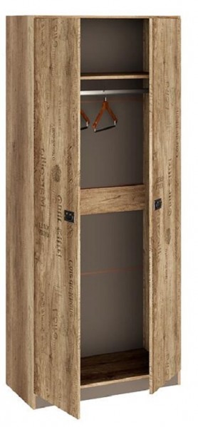 Шкаф для одежды «Пилигрим» (Дуб Каньон светлый, Фон серый) в Каргате - kargat.mebel54.com | фото