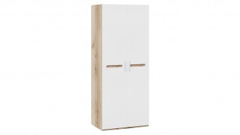 Шкаф для одежды с 2-мя дверями «Фьюжн» Дуб Делано/Белый глянец в Каргате - kargat.mebel54.com | фото