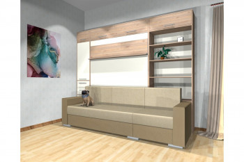 Шкаф-кровать с диваном Каролина в Каргате - kargat.mebel54.com | фото