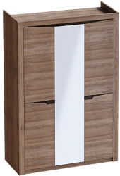 Шкаф трехдверный Соренто Дуб стирлинг/Кофе структурный матовый в Каргате - kargat.mebel54.com | фото