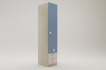 Шкаф угловой (секция с ящиками) Скай (Синий/Белый/корпус Клен) в Каргате - kargat.mebel54.com | фото