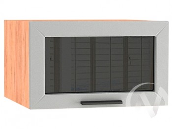 Шкаф верхний Глетчер ШВГС 610 (Гейнсборо силк/дуб крафт/горизонт/стекло) в Каргате - kargat.mebel54.com | фото