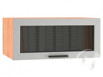 Шкаф верхний Глетчер ШВГС 810 (Гейнсборо силк/дуб крафт/горизонт/стекло) в Каргате - kargat.mebel54.com | фото