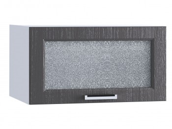 Шкаф верхний горизонтальный со стеклом 610, ШВГС 610 (Клен серый/корпус белый) в Каргате - kargat.mebel54.com | фото