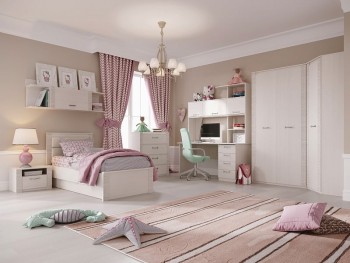 Спальный гарнитур для детской Элана Бодега белая в Каргате - kargat.mebel54.com | фото