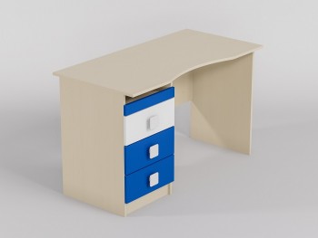 Стол (столешница с выемкой) Скай люкс (Синий/Белый/корпус Клен) в Каргате - kargat.mebel54.com | фото