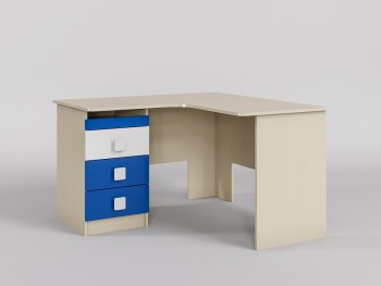 Стол угловой Скай люкс (Синий/Белый/корпус Клен) в Каргате - kargat.mebel54.com | фото