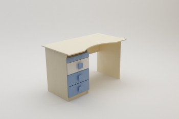 Стол (столешница с выемкой) Скай (Синий/Белый/корпус Клен) в Каргате - kargat.mebel54.com | фото