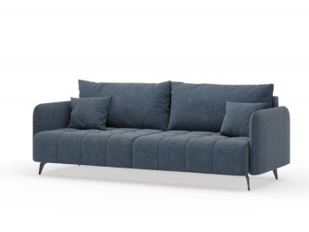 Валериан диван трёхместный прямой Синий, ткань RICO FLEX 101 в Каргате - kargat.mebel54.com | фото