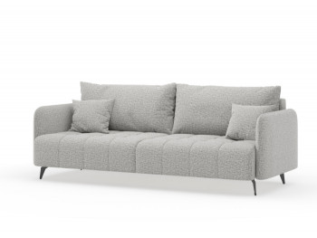Валериан диван трёхместный прямой Светло-серый, ткань RICO FLEX 108 в Каргате - kargat.mebel54.com | фото